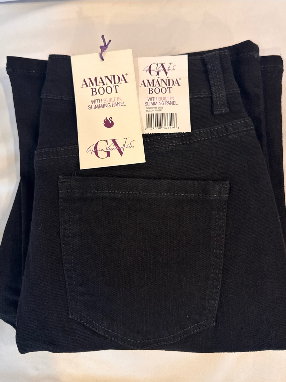 Gloria Vanderbilt “Amanda Boo Women's Black Jeans NEW